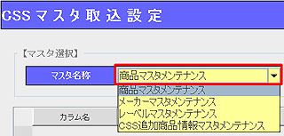 ＣＳＳマスタ取込設定条件