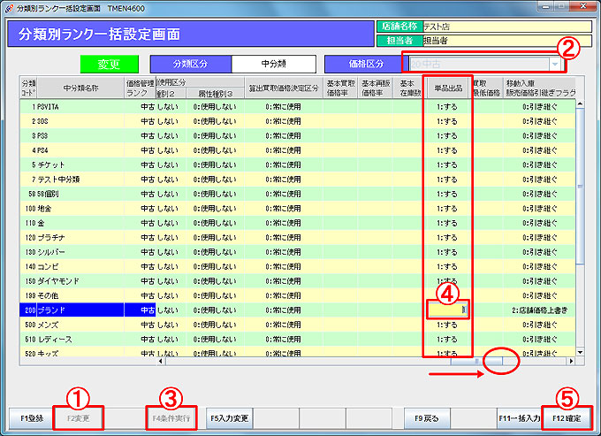 分類別ランク設定
