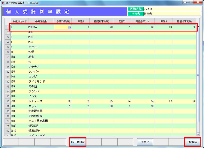 個人委託料率設定