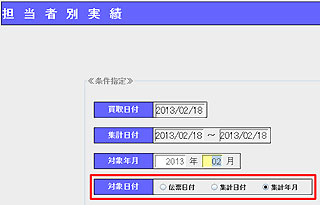 担当者実績検索
